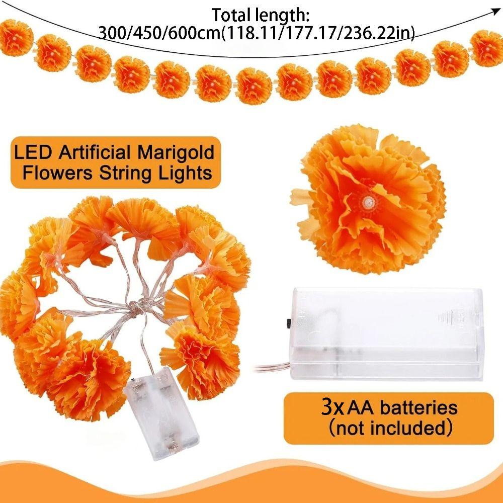 Mexican Style Artificial Flowers String Lights Warm Light Holiday Decorative Lamp  Garden Party