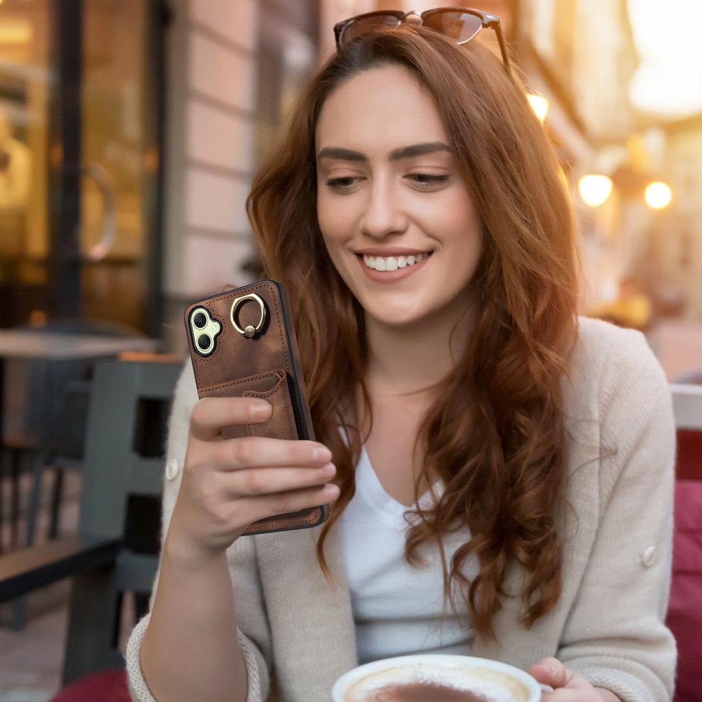 For Samsung Galaxy A05,Samsung Galaxy A05s Ring Bracket Card Holder Slots Cover Phone Case