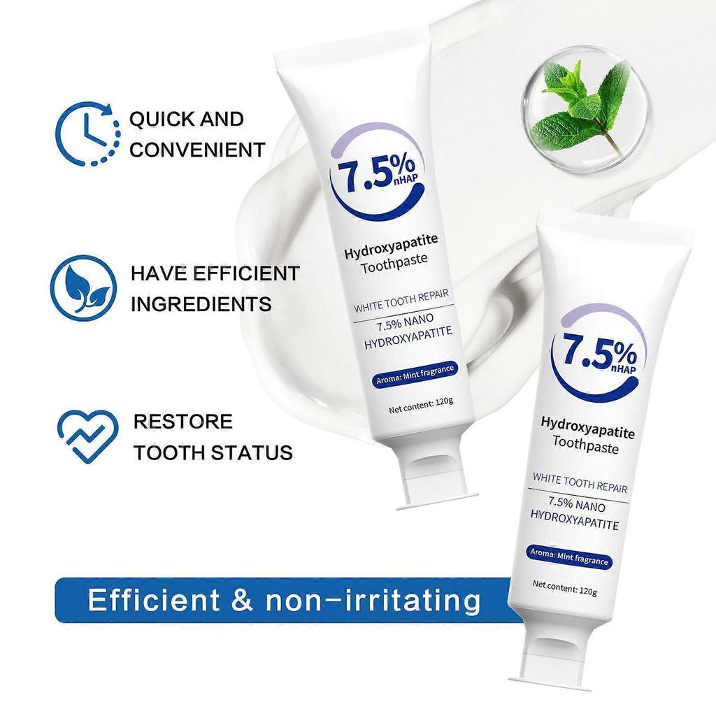 7.5% Hydroxyapatite Toothpaste for Advanced Enamel Protection, Fluoride-Free Nano Hydroxyapatite Toothpaste