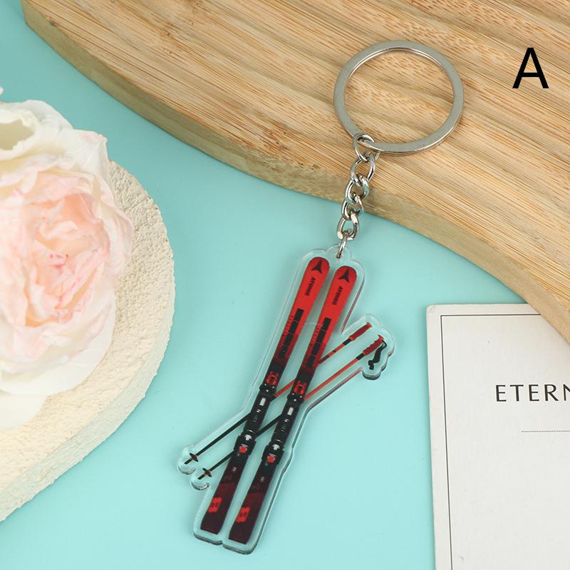 

Double Sided Ski Snowboard Keychain,Winter Sports Keyring Gift for Ski Enthusiasts,,Ski Trip Souvenir Backpack Charm A