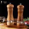 Manual Pepper Grinder Kitchen Wooden Spice Mill for Black Pepper, Salt, and Herbs