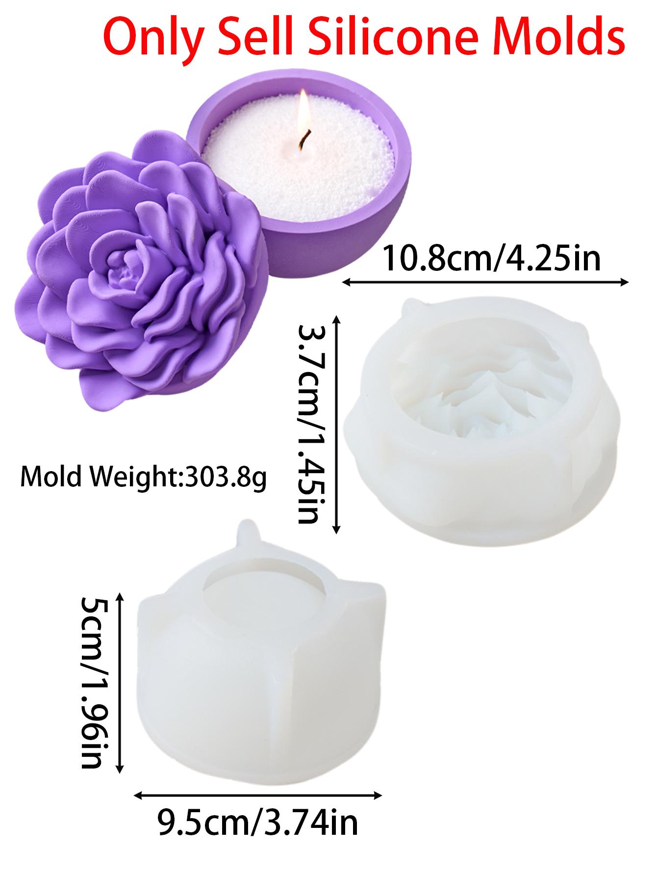 

3D-роза, банка для свечей, силиконовая форма с крышкой, пион, коробка для хранения ювелирных изделий, поделки, изготовление гипсовых смоляных форм для литья, домашний декор