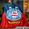 Custom Name Bahia FC Crest Design Throws Blanket Flannel Blankets for Couch Bed Gifts for Men Women Picnic Blanket Christmas Fan Gifts