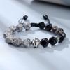 925 Silver Obsidian Bead Bracelet for Men and Women, Niche High-end Bracelet, Map Stone Bracelet