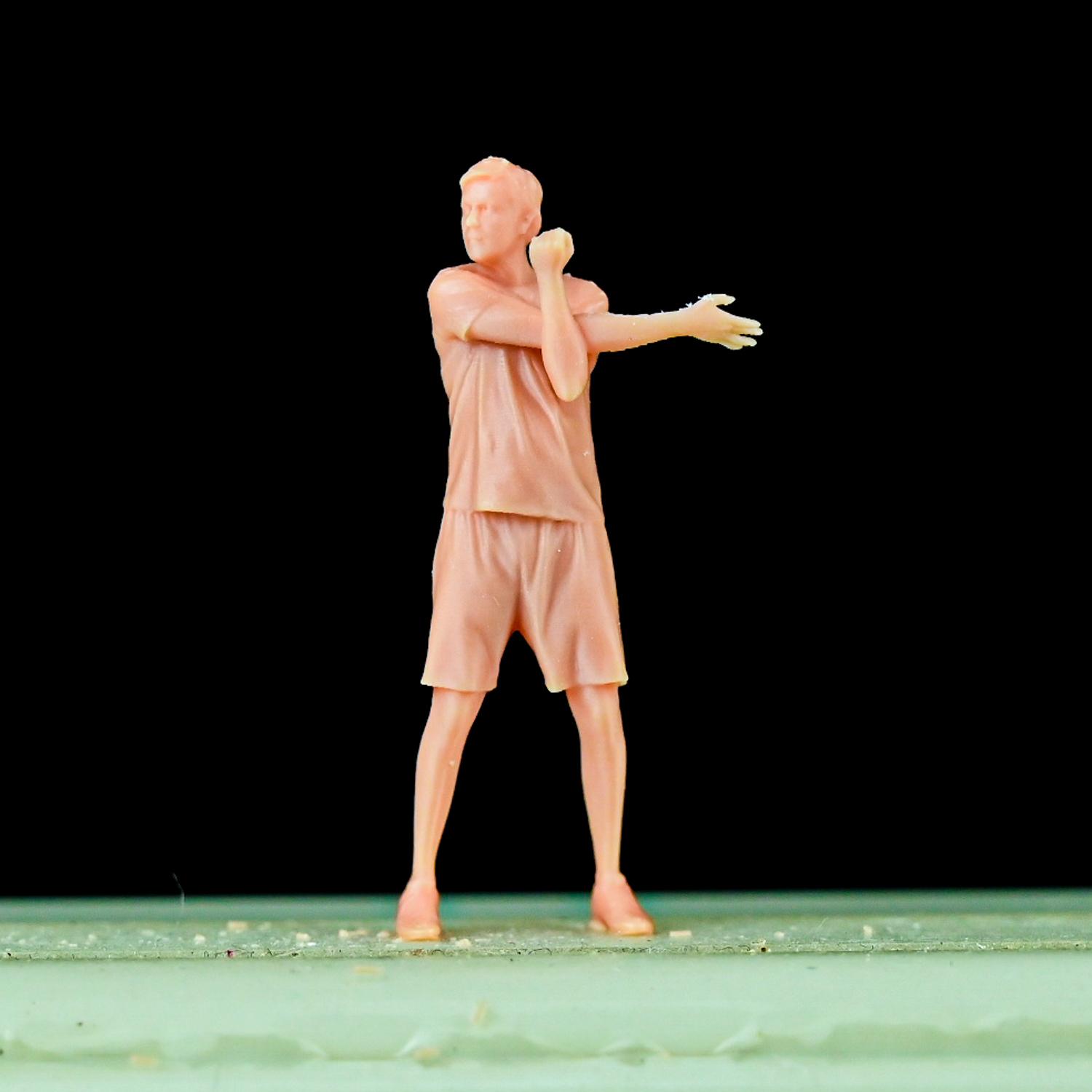 

Fitness Figure Miniature Model Warm-Up Sports Micro Photography Small Person Model White Mold Collectible Statues Design Doll 1/64 scale