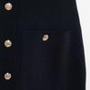 2025 Spring Women's Slim-Fit Knitted Mini Dress with Button Details