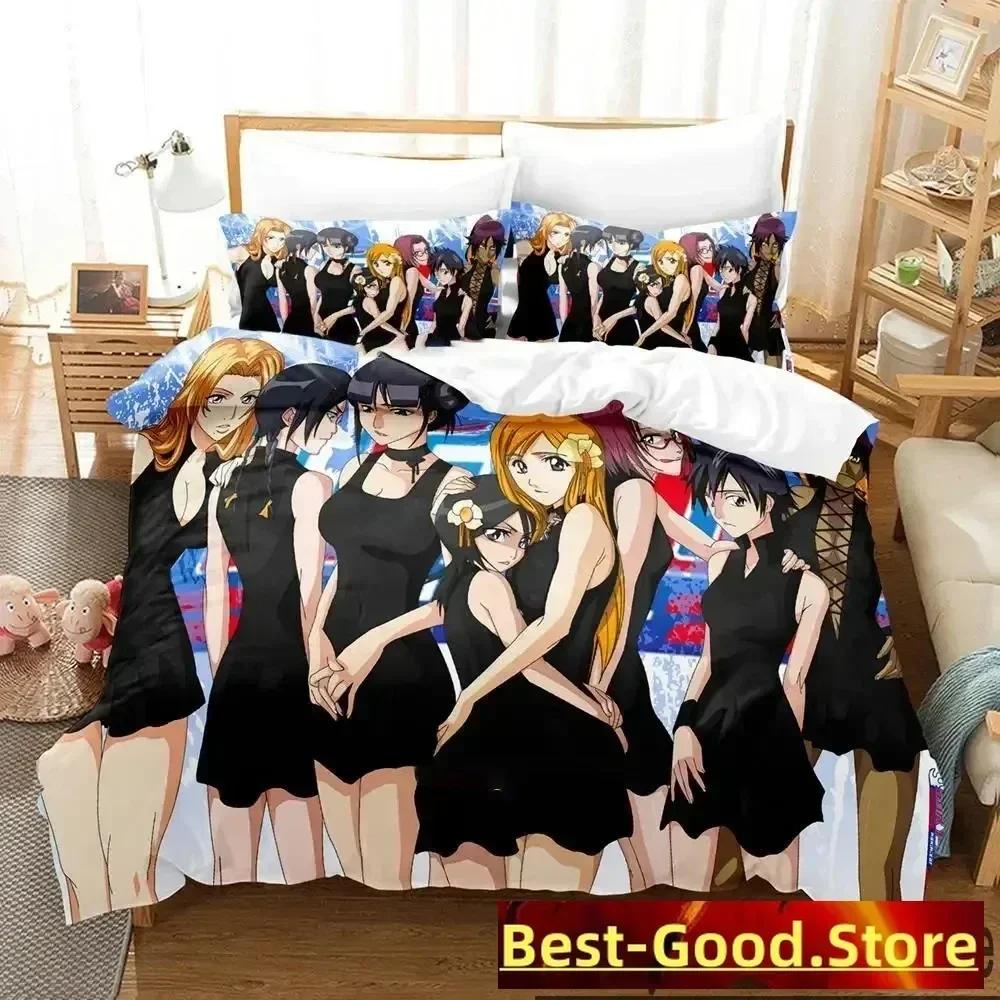 Anime Bleach Kurosaki Ichigo Bedding Set Printed Bed Set With Pillowcase Bed Duvet Cover Soft Queen King Size Bedclothes Home
