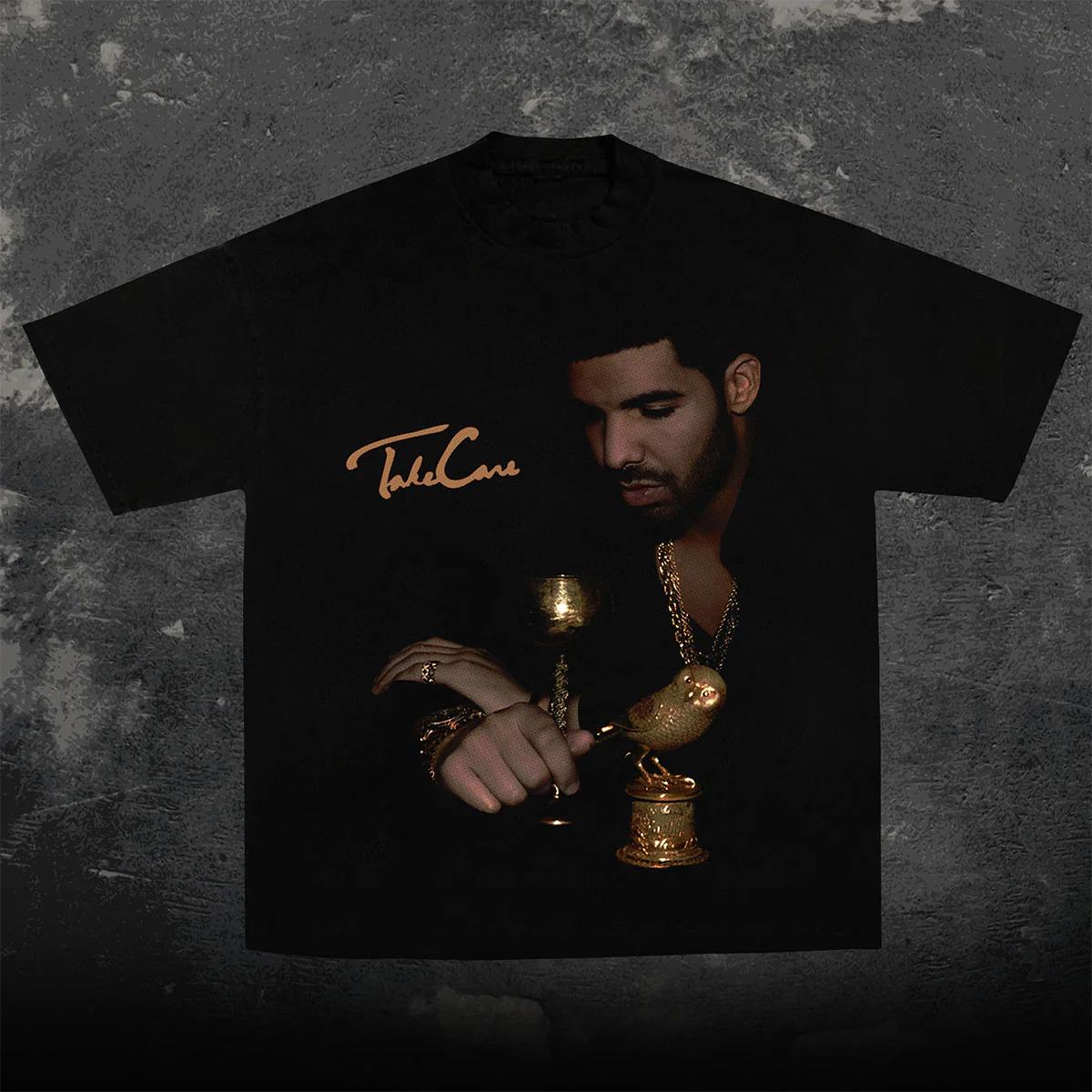 

Мужская футболка DRAKE Графические футболки Топы Мужская одежда Хлопок Мужские футболки Новые рубашки и футболки Y2K Оверсайз Высококачественные S