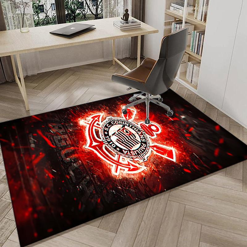 Sport Club Football Crest Printed Area Rug for Office, Chair Rug, Decorative Carpet Floor Mat, Large Size Fan gifts Christmas gifts