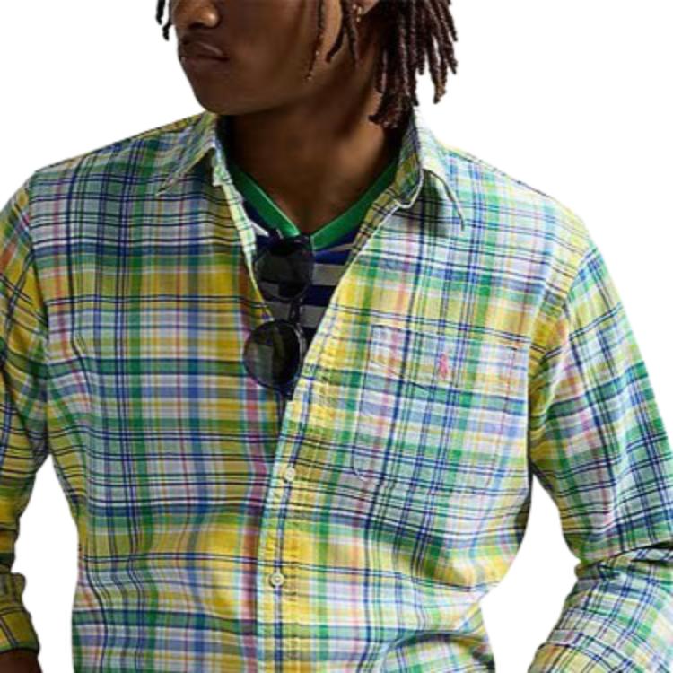 Polo Ralph Lauren Classic Fit Plaid Oxford Long Sleeve Shirt Men Shirts 710966427-002