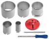 Tungsten hole saws 32-83 mm, set of 5 + file