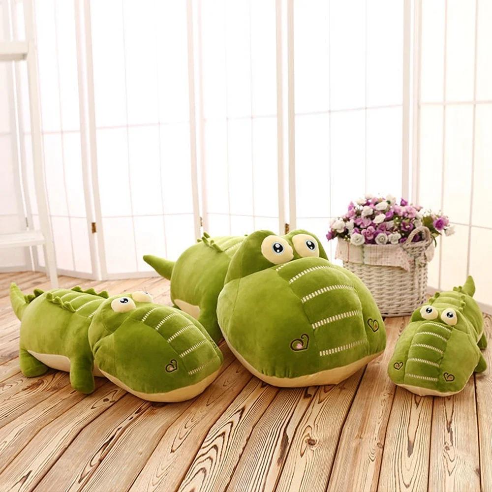 40CM Super Soft Crocodile Hair Stuffed Velvet Toy Green Pillow Full Doll  Jungle Giant Alligator Kids Anime Birthday Gift