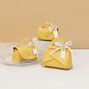Packaging Box Ribbon Bow Handle Design Handbag Shape Faux Leather Wedding Favors Gift  Candy Bag Household Accessories