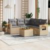 VidaXL Garden Lounge Set with Cushions 6 Pcs, Patio Sofas, Patio Furniture Set, Outdoor Furniture, Beige 3226808