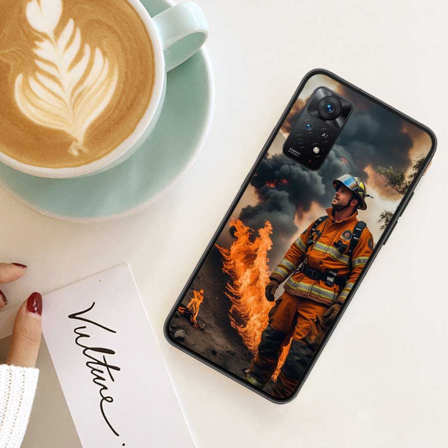 

Firefighter Training Case Phone For Redmi 13 14C 12 12C Note 14S 14 Pro Plus 10 10A 10C 9 9A 9C 9T 8 8A 7 7A TPU Clear Cover Redmi Note 14S