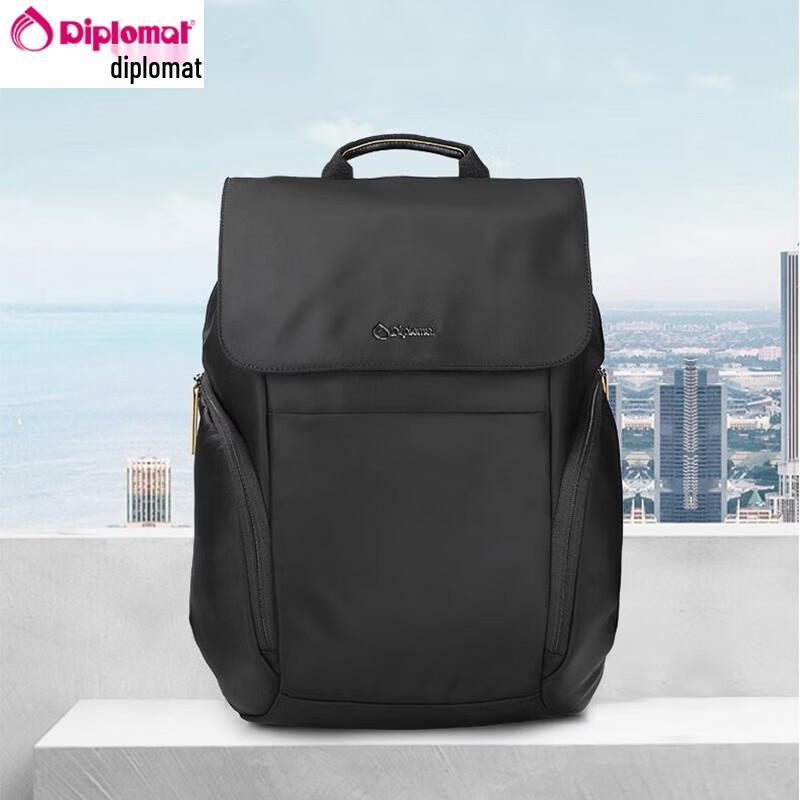 Diplomat Black Flap-Top Business & Travel Backpack