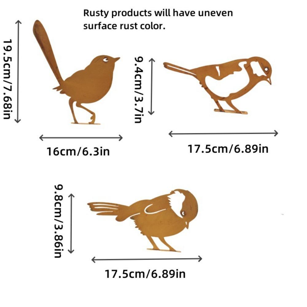 

New Rustic Style Metal Birds Statue Ornament Sculpture Metal Bird Ornament Metal Outdoor Garden Decor Lawn