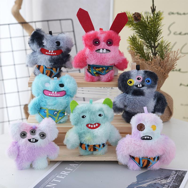 Kawaii 11-16cm Ugly Big Tooth Monster Plush Pendant Cute Tooth Monster Doll Keychain Funny Doll Girl Birthday Gift
