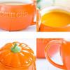 HalloweenCreative Pumpkin Coffee Cup Cute Ceramic Pumpkin Bowl with Lid and Spoon High Temperature Resistant BPA Free350ml/850ml
