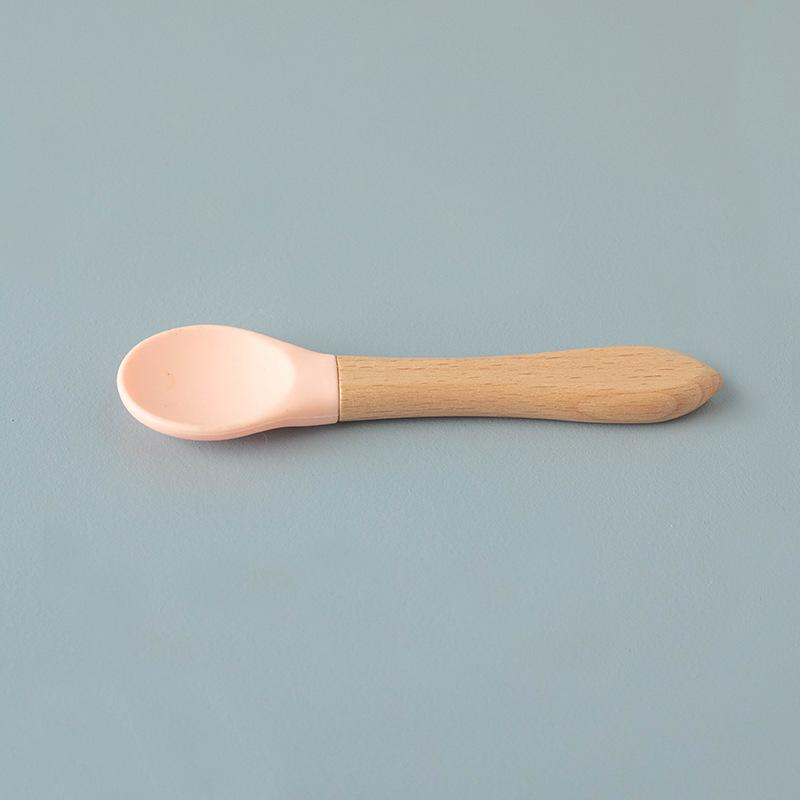 Pet Cat Canned Food Spoon Wooden Handle Silicone Kitten Wet Food Feeding Spoon Baby Food Grade Material Pet Supplies