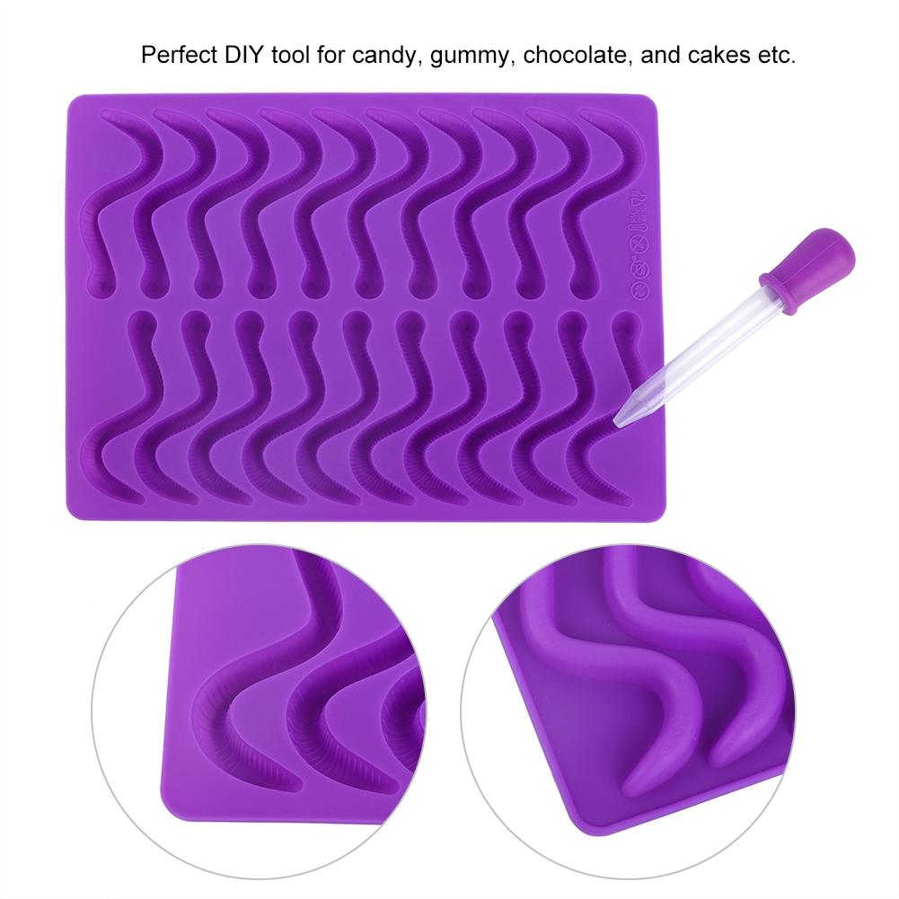 20 Cavities Gummy Silicone Mold Chocolate Mold Non-Stick Food Grade Safe Tool for Gummy Cake with Dropper