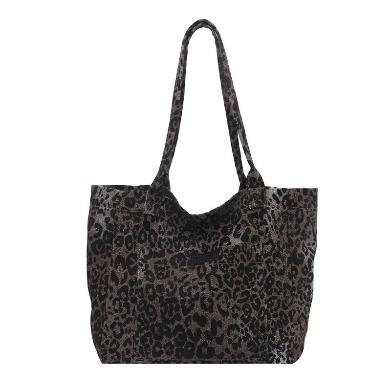 

Leopard print canvas commuter bag women s new fashion portable large capacity shoulder crossbody leopard print