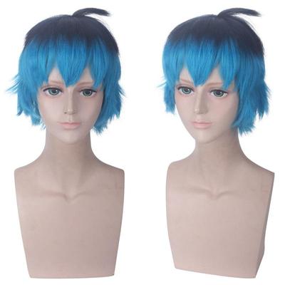 Anime 30CM Ladybug Luka Cosplay Wigs Black Blue Ombre Role Play Heat Resistant Synthetic Short Hair Wig Boy