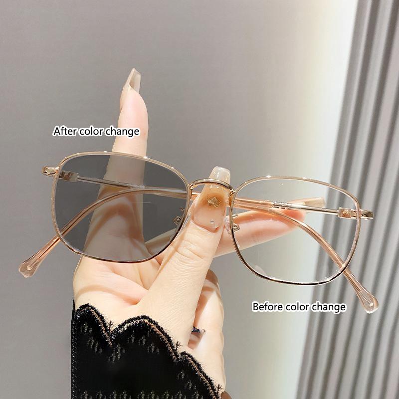 Anti Blue Light Sensitive Color Changing Presbyopia Glasses Hd Portable Glasses Hd Fashionable Full Frame Presbyopia Glasses 011