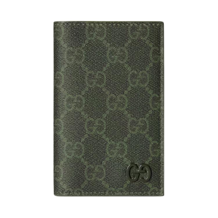 

Gucci GG Monogram Canvas Bifold Card Holder Passport Wallet With Double G Logo For Unisex Luxury Daily Use Shopping Bag Set(Basic Set+Shopping Bag)