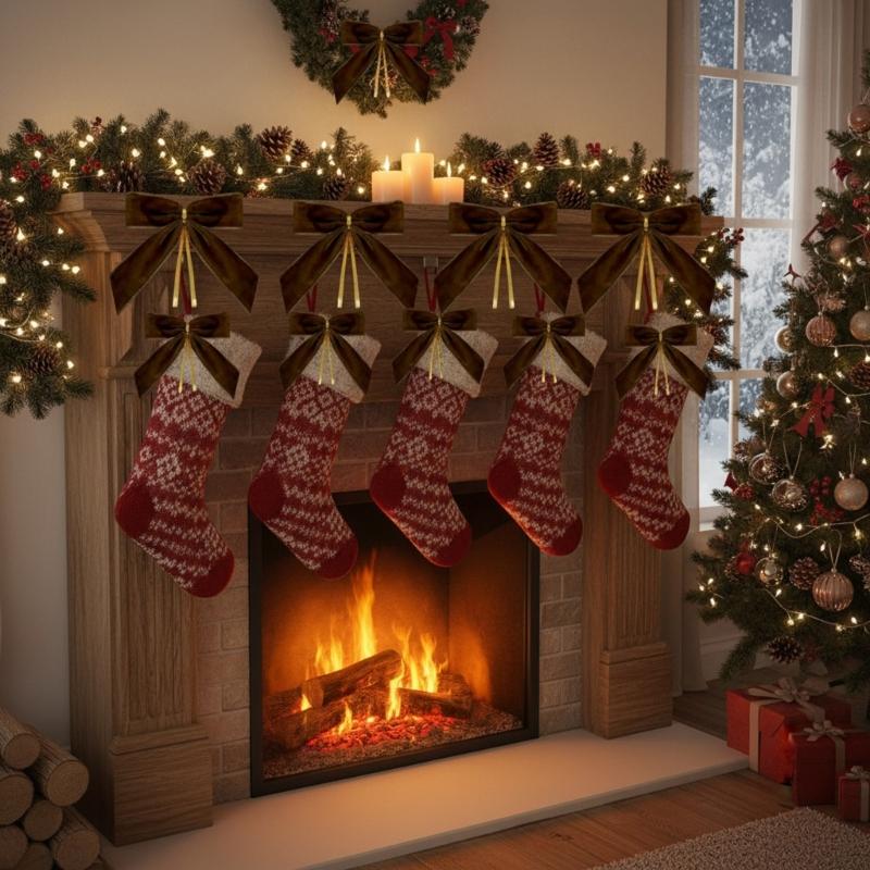 Luxurious Velvety Bowknot Knot Ornament Velvety Holiday Decors For Christmas Tree Holiday Homes Party Decorations