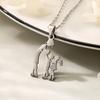 Silver Color Mom Daughter Family Necklace Stainless Steel Chain Daughter Silhouettes Necklace Mothers Day Jewelry