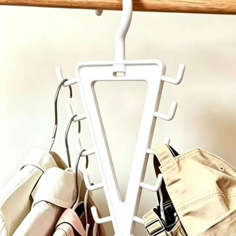 Over Door Hanger Organizer 1/2 Pack White V-Shaped 12 Hooks 360° Rotation for Small Space Clothes Storage