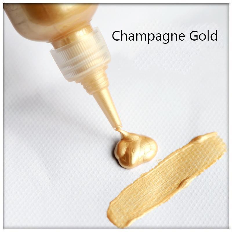 Metal Acrylic Paint Resin Pigment 60ml Gold Silver Copper Gypsum Doll Hook Line Paste Jewelry Making Handmade DIY Coloring
