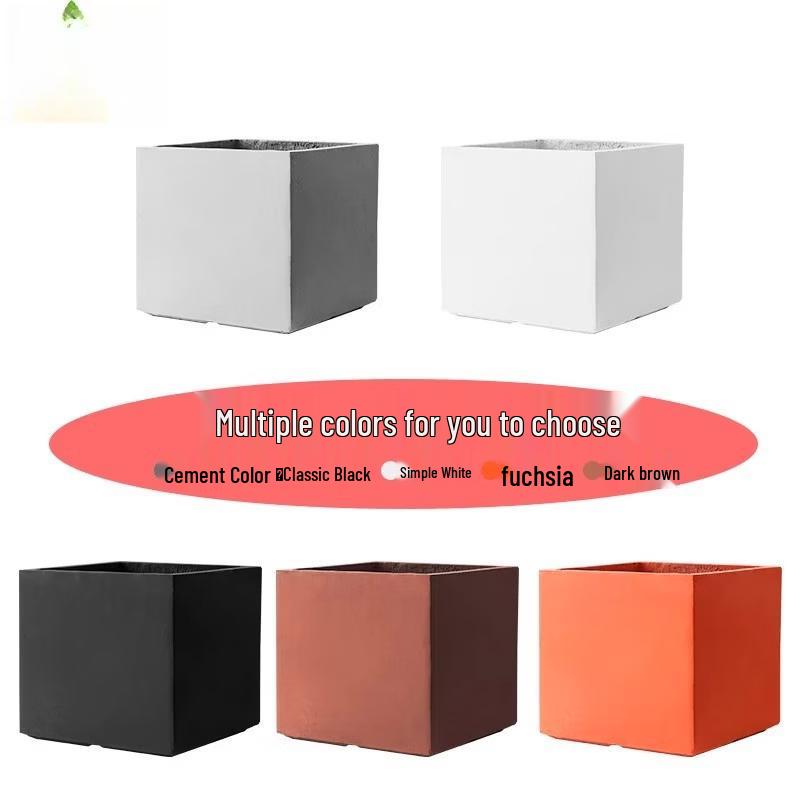 Ying Tang Square Cement Magnesium Clay Flower Pot