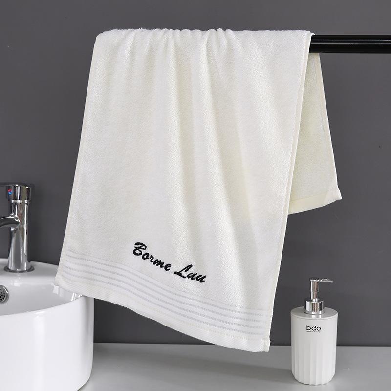 Pack of Bamboo Towels Bathroom White Color Embroidered Letter Hand Face Hair Bath Towel Sets Serviette