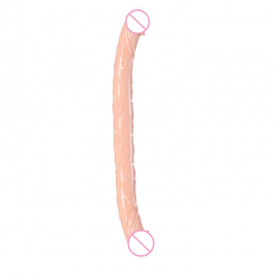 Double-Headed Dragon Penis Butt Plug Lengthened Transparent Female Tonglala Crystal Penis Simulation Masturbation Stick Device Adult Sex Product