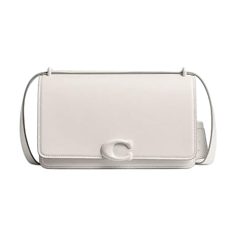 

COACH Bandit 24 Logo Logo Buckle Closure Cow Leather Crossbody Shoulder Bag Medium Women s Pink White білий