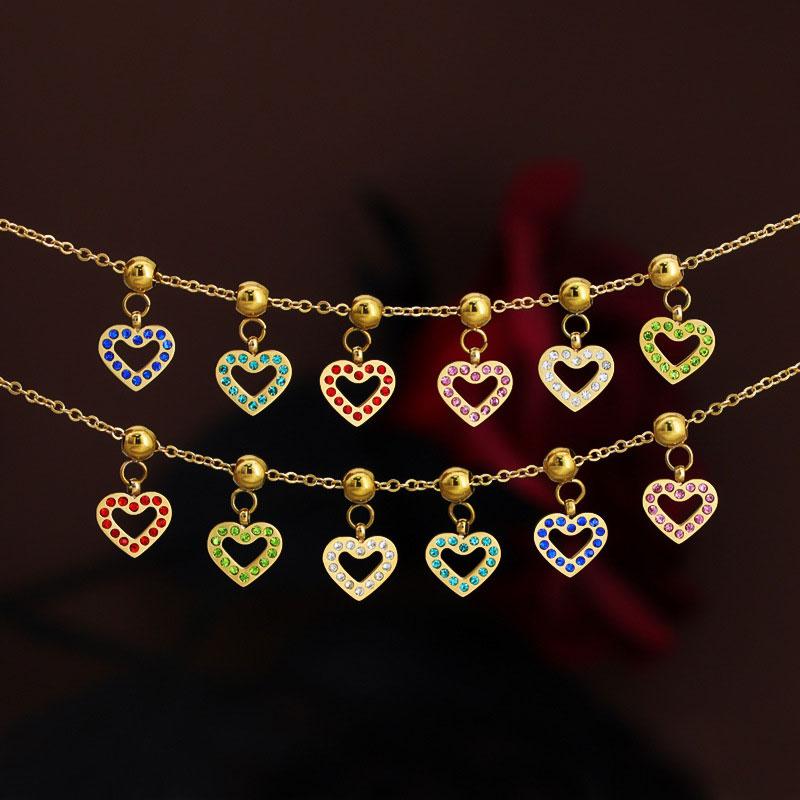 Luxury Junk Charms 316l 18k Stainless Steel Luxury Customize Heart Bracelet Charm for Jewelry Making