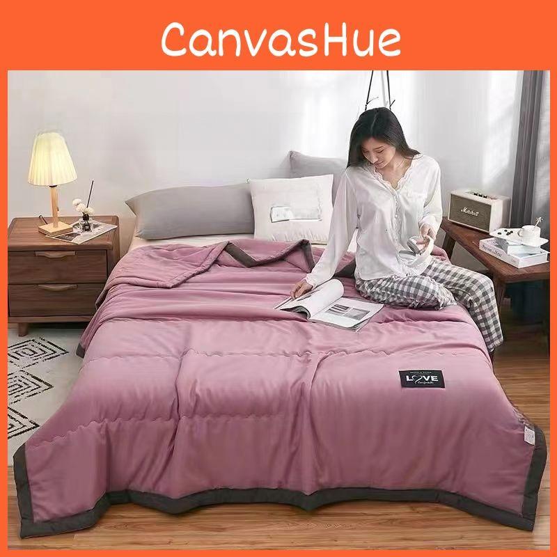 Solid Color Waterwashed Cotton Thin Summer Blanket For Home Children And
