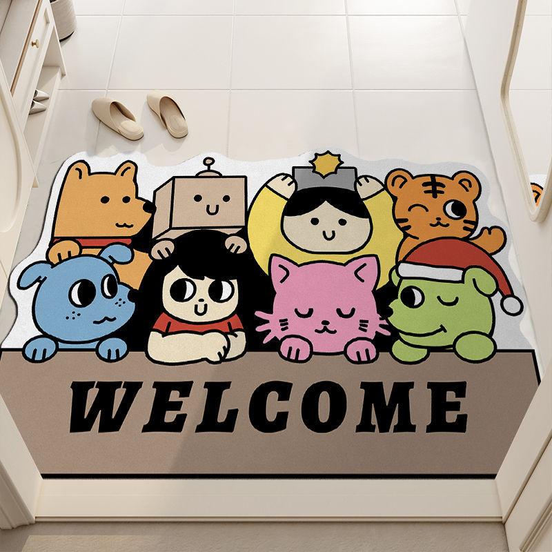 Cartoon Can Love The Home Door Mat Door Dirty Anti-slip Mat Into The Door Porch Can Be Cut Carpet