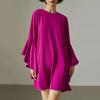 Spring Women's Dresses Halter Elegant Gas Solid Color Quality Ruffle Sleeve