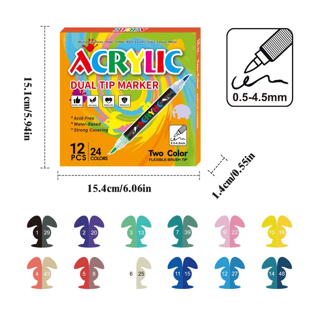 

Large Capacity Dual Tip Soft Nib Acrylic Art Marker Pens Set for Drawing Colouring Marker Pen Graffiti Manga School Art Supplies