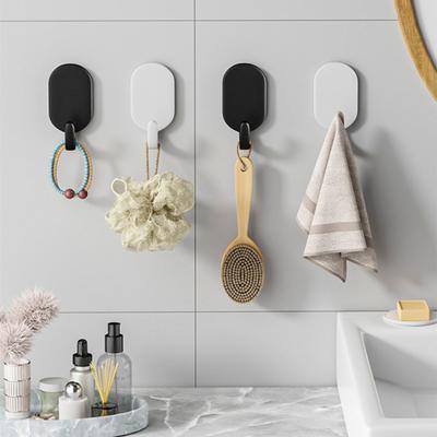 5Pcs/Set Carbon Steel Wall Hook Modern No Drill Adhesive Heavy Duty Multifunctional Keys Bag Towel Clothes Umbrella Door Back Hanger Bathroom Kitchen