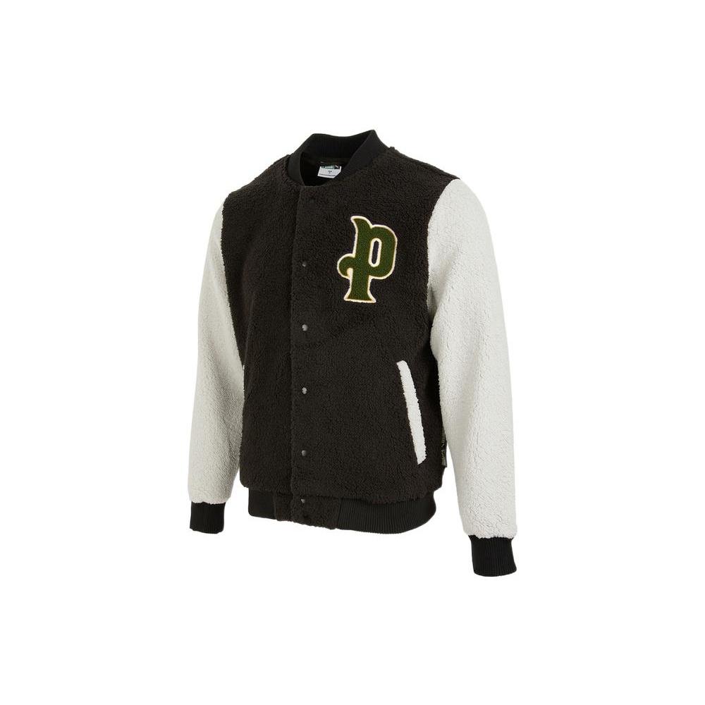 PUMA Logo Sherpa Baseball Jacket Black Men s 536182-05 M