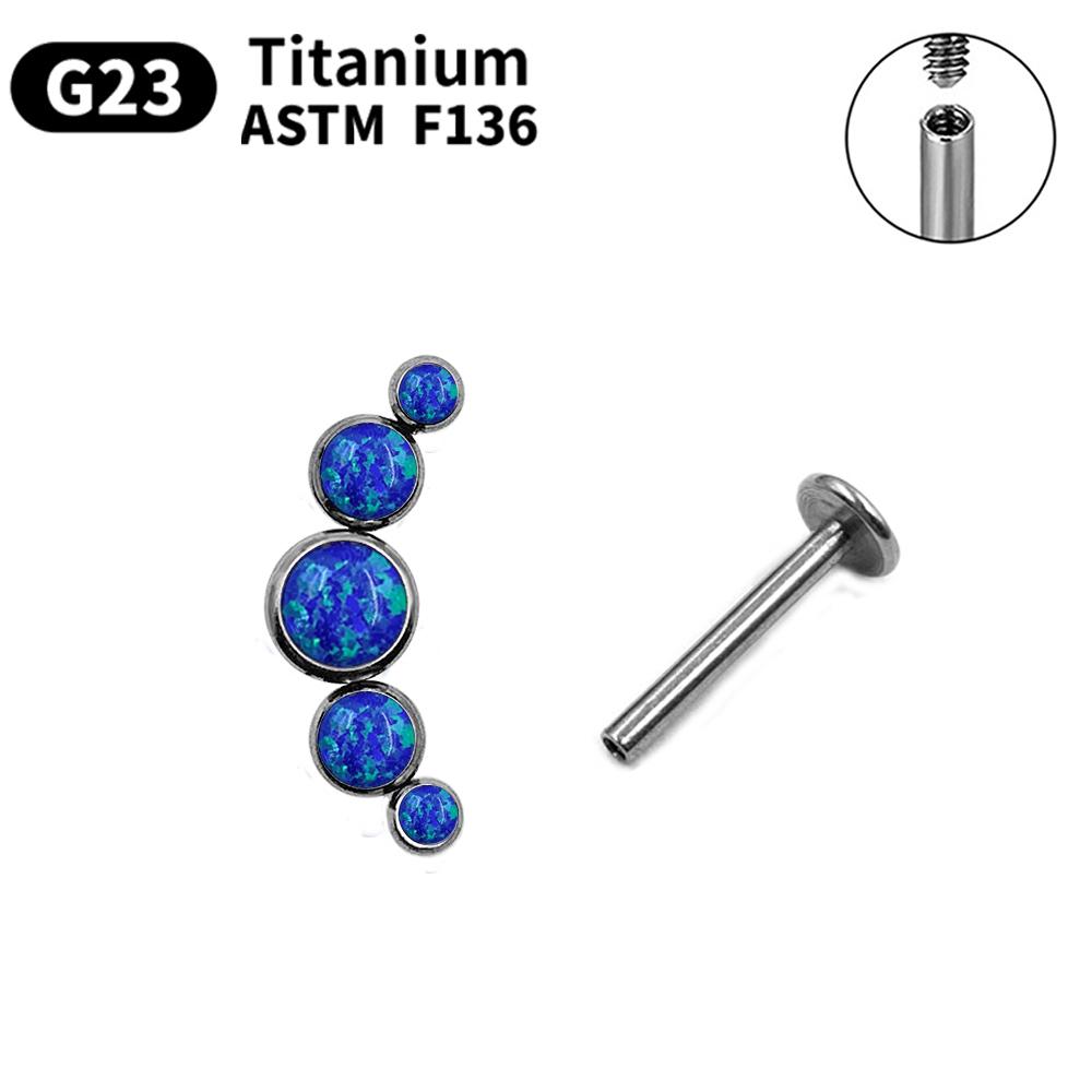 G23 Titanium Stud Earrings16G Piercing Set Ear Tragus Cartilage Zircon Opal Body Jewelry Helix Daith Lip Lobe Pin