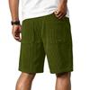 Men's Casual Corduroy Drawstring Shorts with Patch Pockets and Adjustable Waistband Comfortable Fit for Everyday Wear