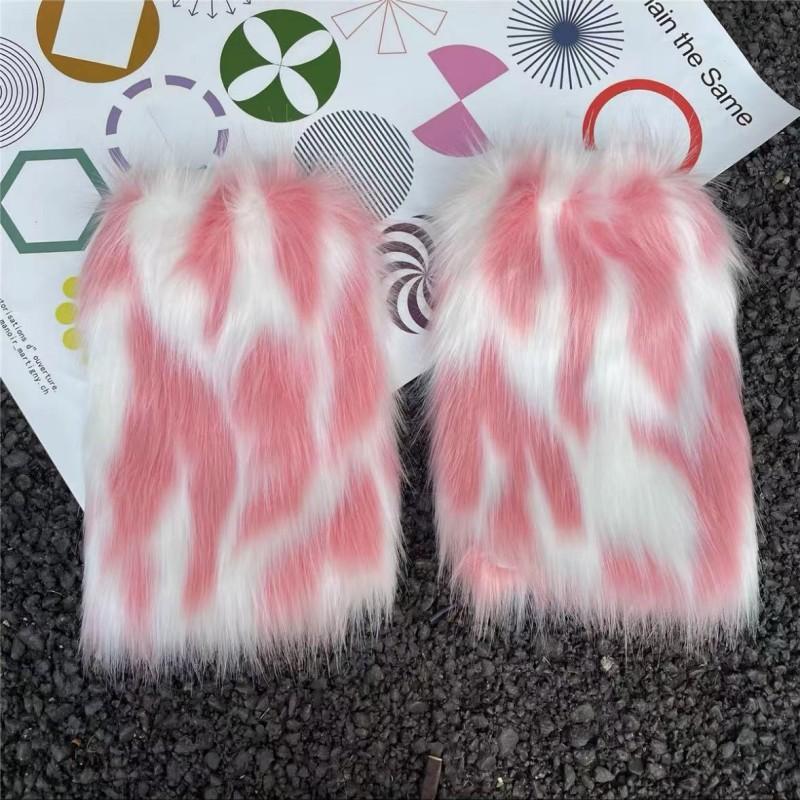 Imitation fur foot cover plush socks cover medium tube women's long short leg guard warm color boot cover stacking socks