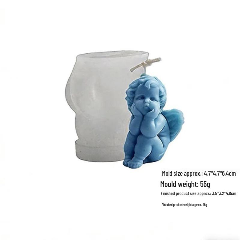 Little Angel Silicone Mold for DIY Scented Candles, Ornaments, Handmade Soap, and Baking Decoration