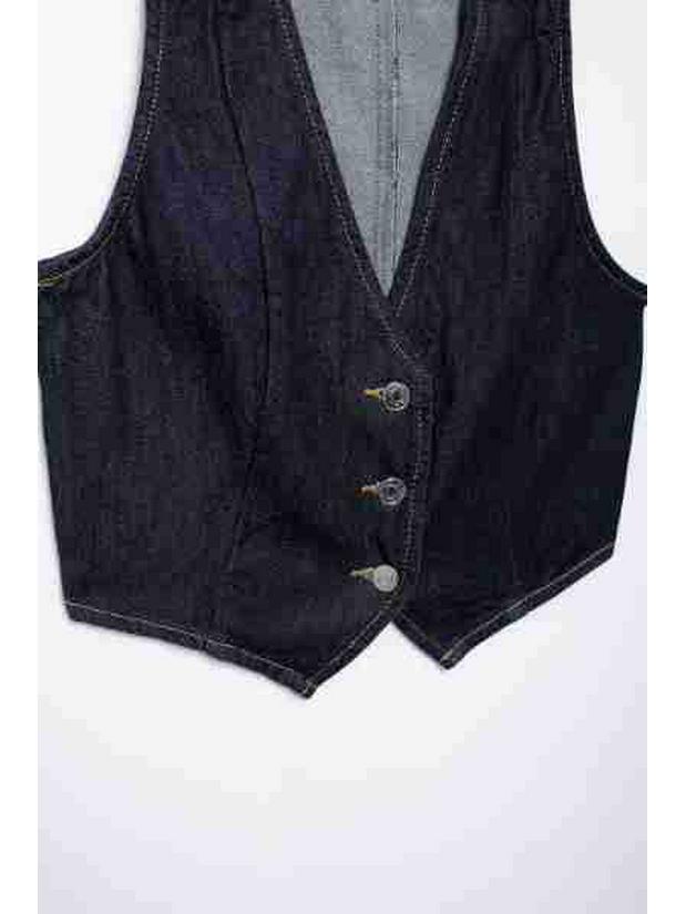 2024 Retro V-Neck Denim Vest & Wide-Leg Pants Set for Women