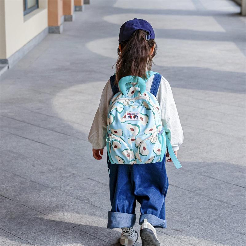Cartoon Fruit Print School Backpack Girls Light Portable Kindergarten Schoolbag For Girls Boys Korean Kids Backpacks Cute Bags
